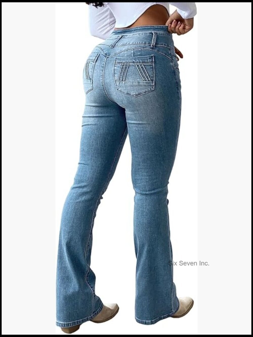 High Waist Tummy Control Bootcut Flare Jeans Butt Lifting 2XL